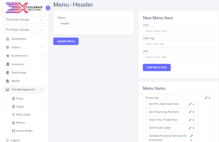 Menus