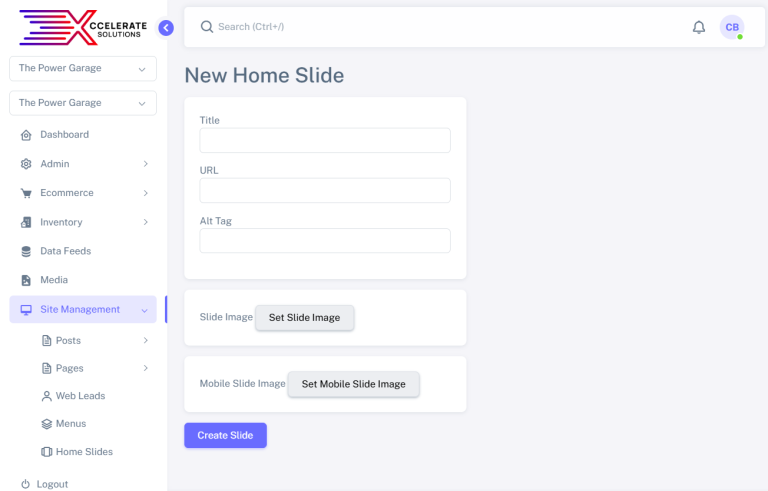 Home Page Sliders